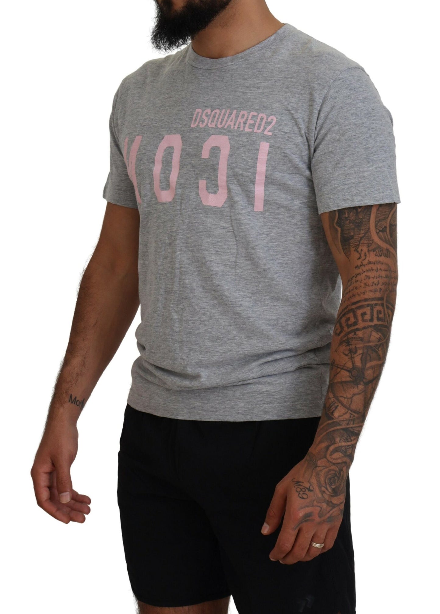 Dsquared² Gray Logo Cotton Short Sleeves Crewneck T-shirt IT48 | M