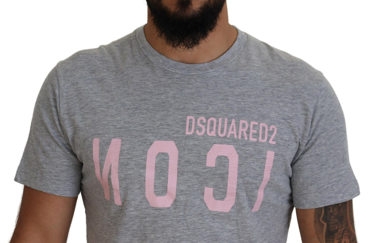 Dsquared² Gray Logo Cotton Short Sleeves Crewneck T-shirt IT48 | M