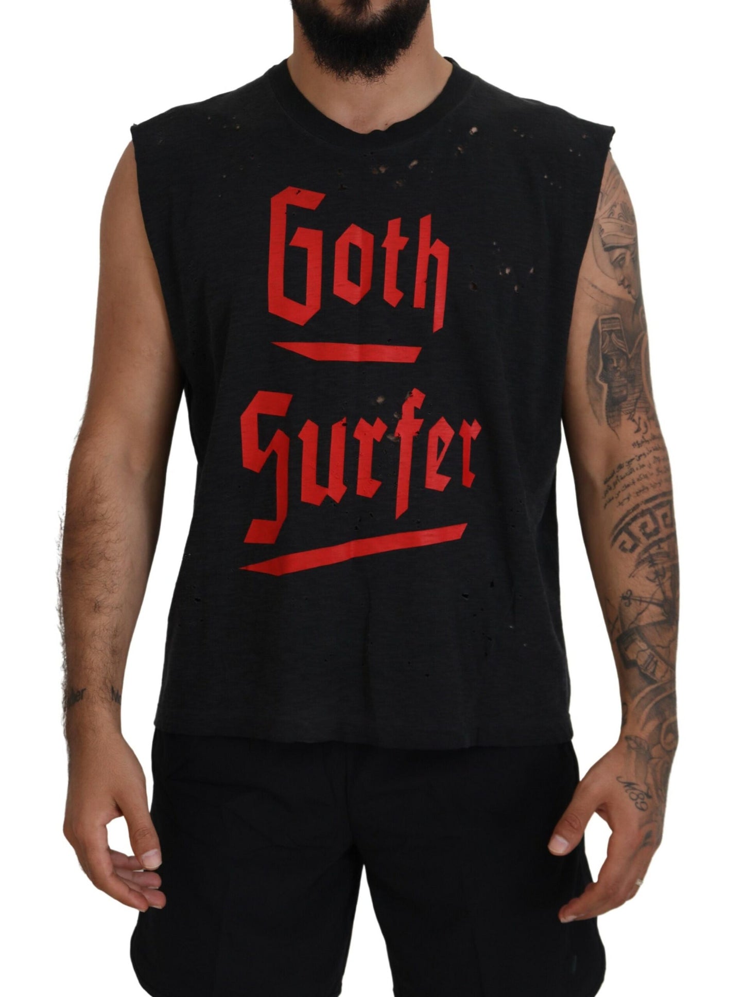 Dsquared² Black Cotton Sleeveless Crewneck Tank T-shirt IT48 | M