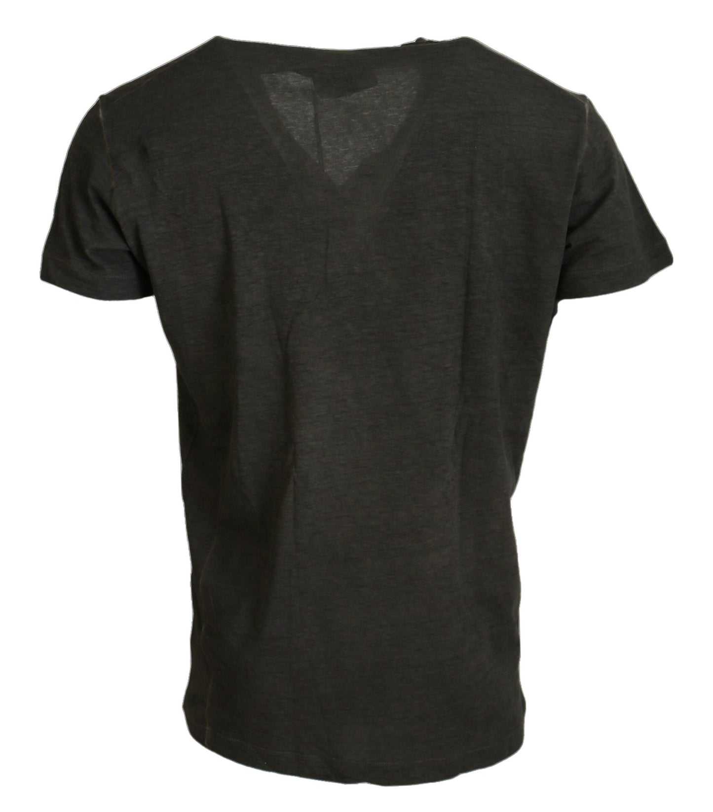 Dsquared² Gray Cotton Linen Short Sleeves V-neck T-shirt IT48 | M