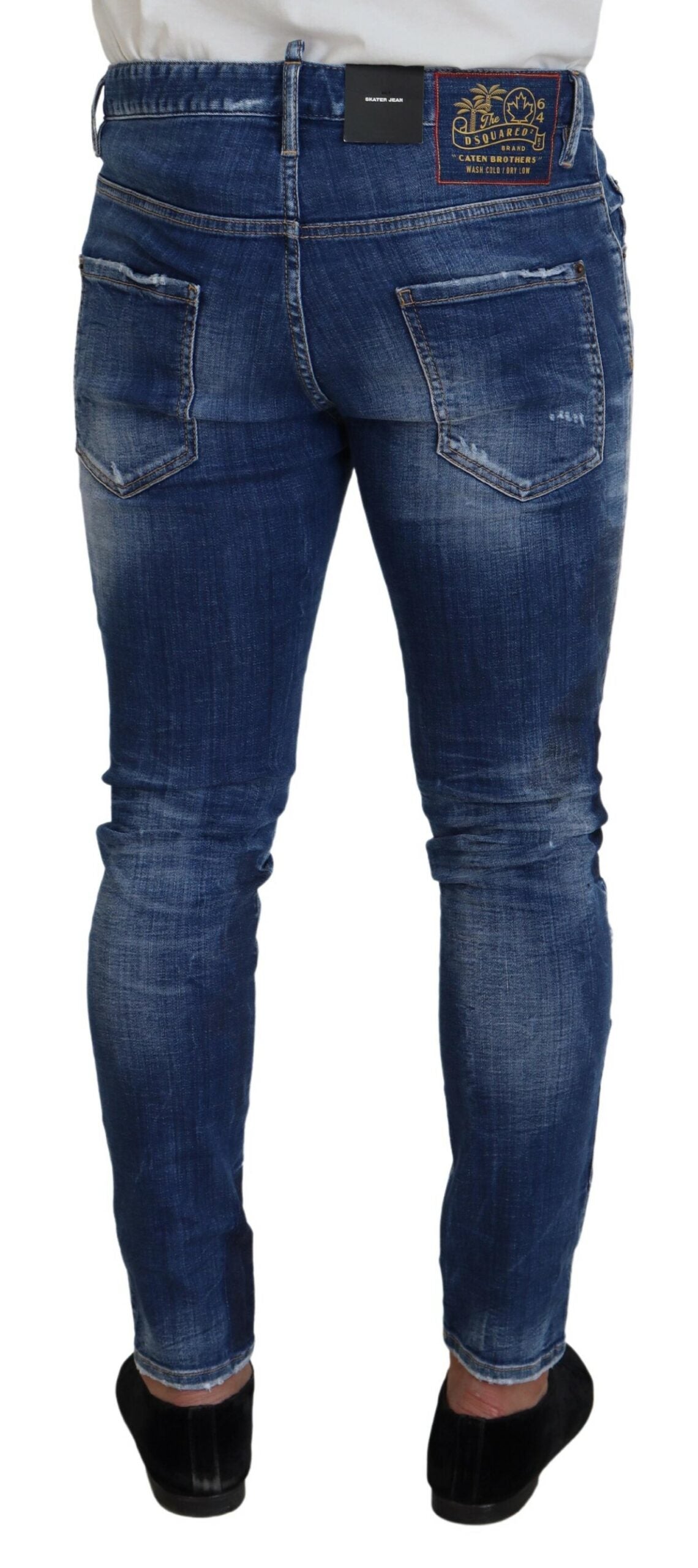 Dsquared² Blue Washed Patchwork Skinny Men Denim Jeans IT48 | M