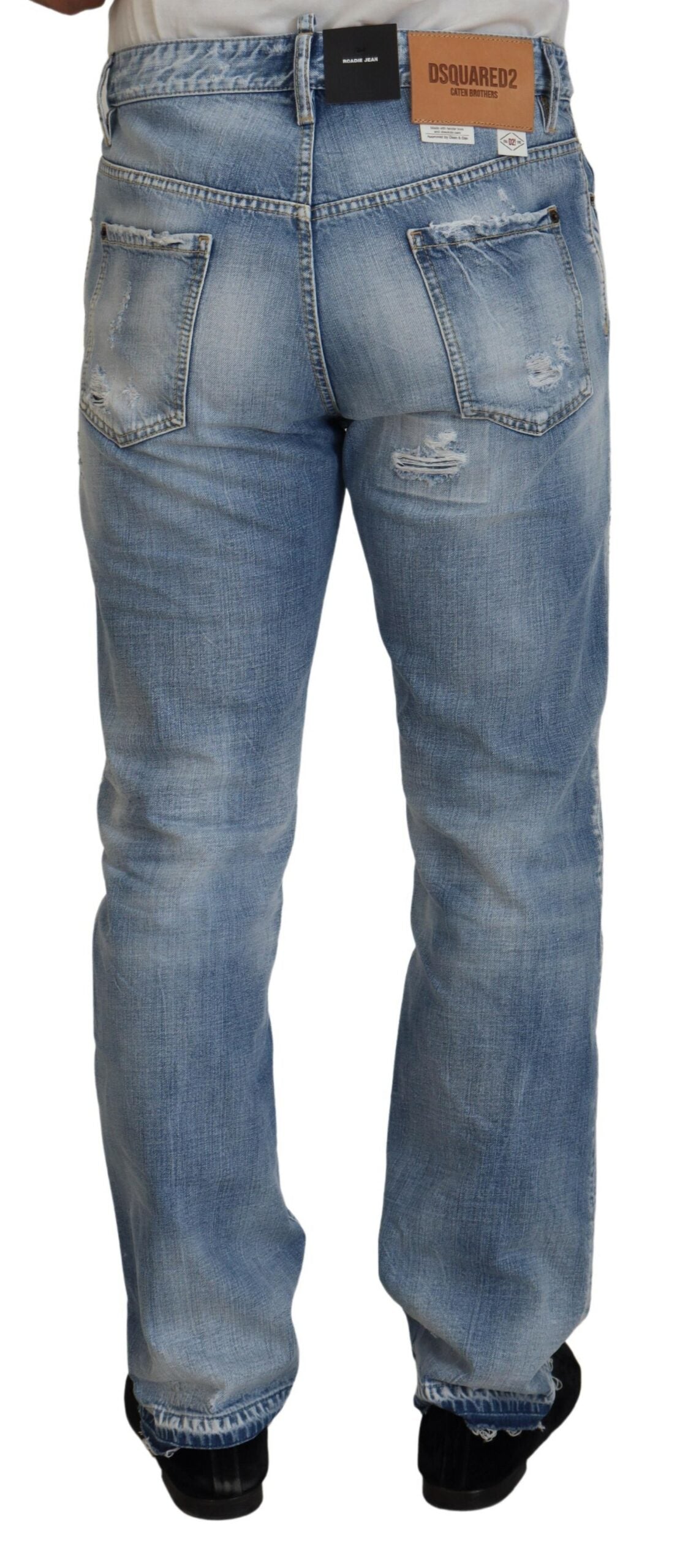 Dsquared² Blue Washed Straight Fit Men Casual Denim Jeans IT48 | M