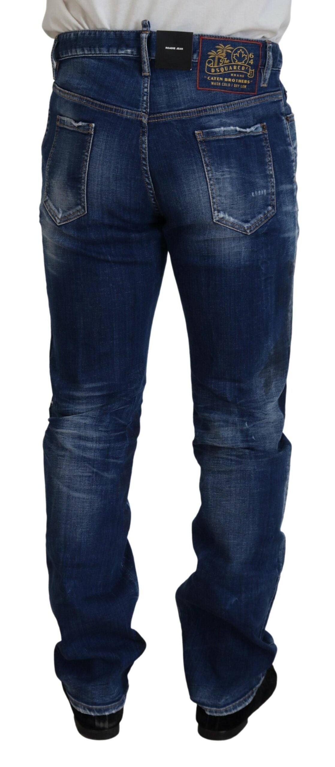 Dsquared² Blue Washed Patchwork Straight Fit Denim Jeans IT48 | M