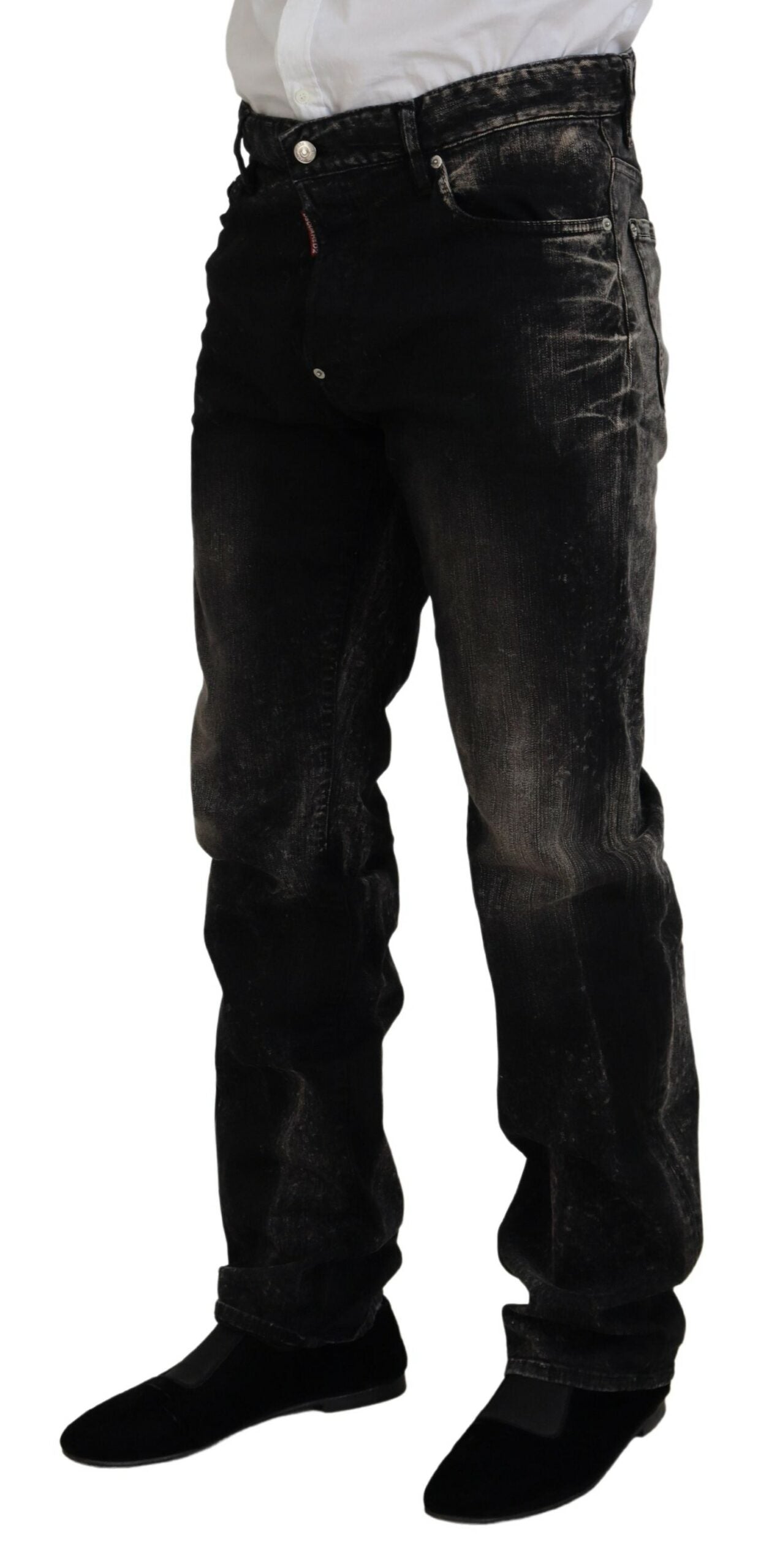 Dsquared² Black Washed Cotton Straight Fit Casual Denim Jeans IT48 | M