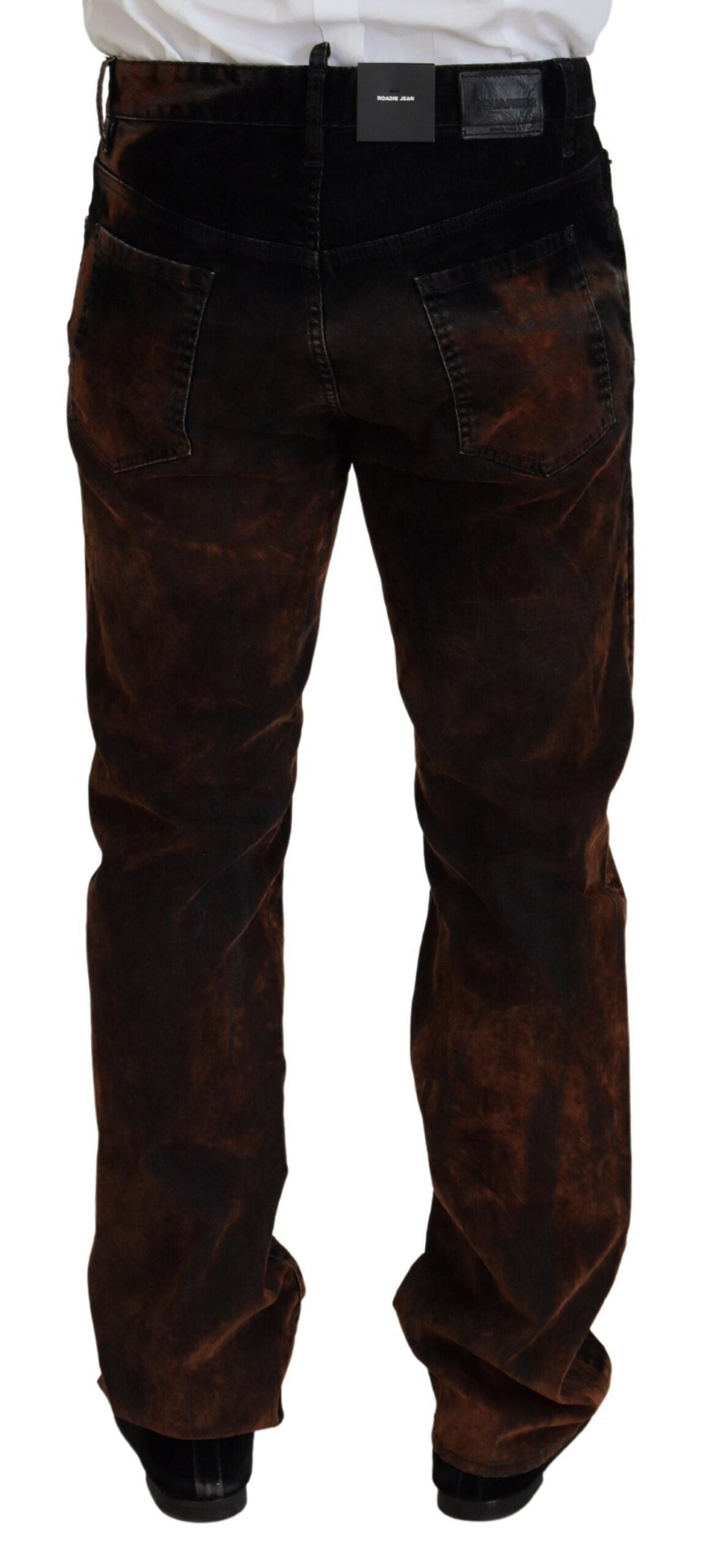 Dsquared² Brown Washed Cotton Straight Fit Casual Denim Jeans IT48 | M