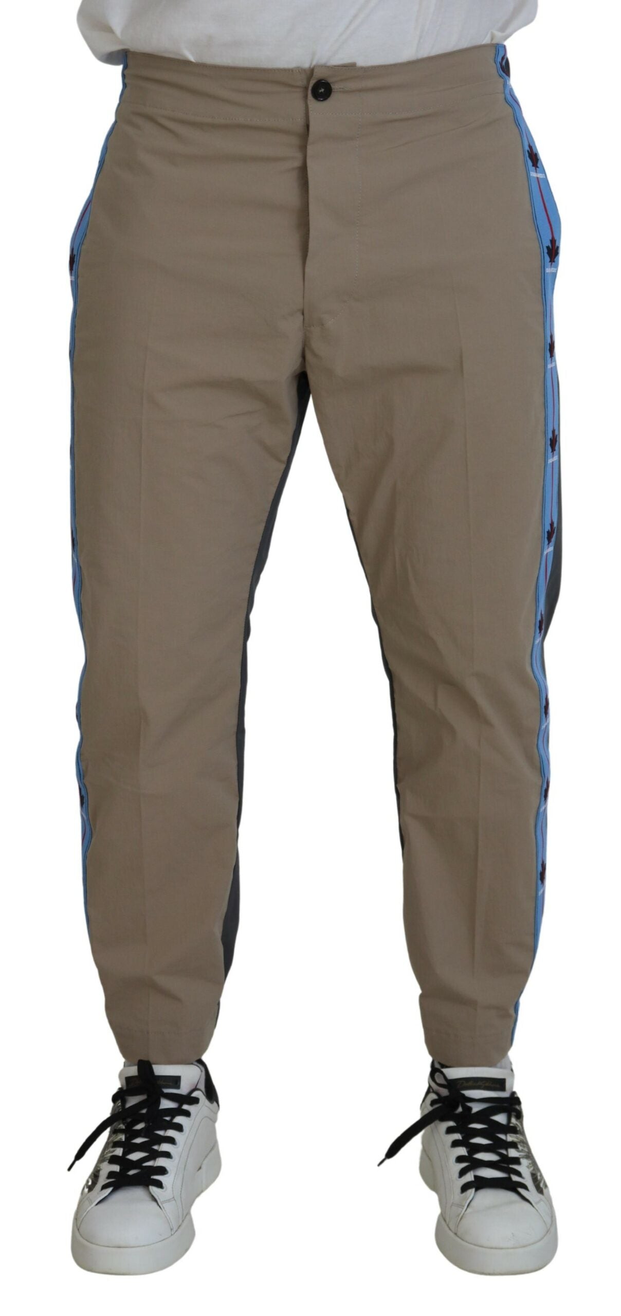 Dsquared² Cotton Brown Gray Two Tone Men Casual Pants IT48 | M