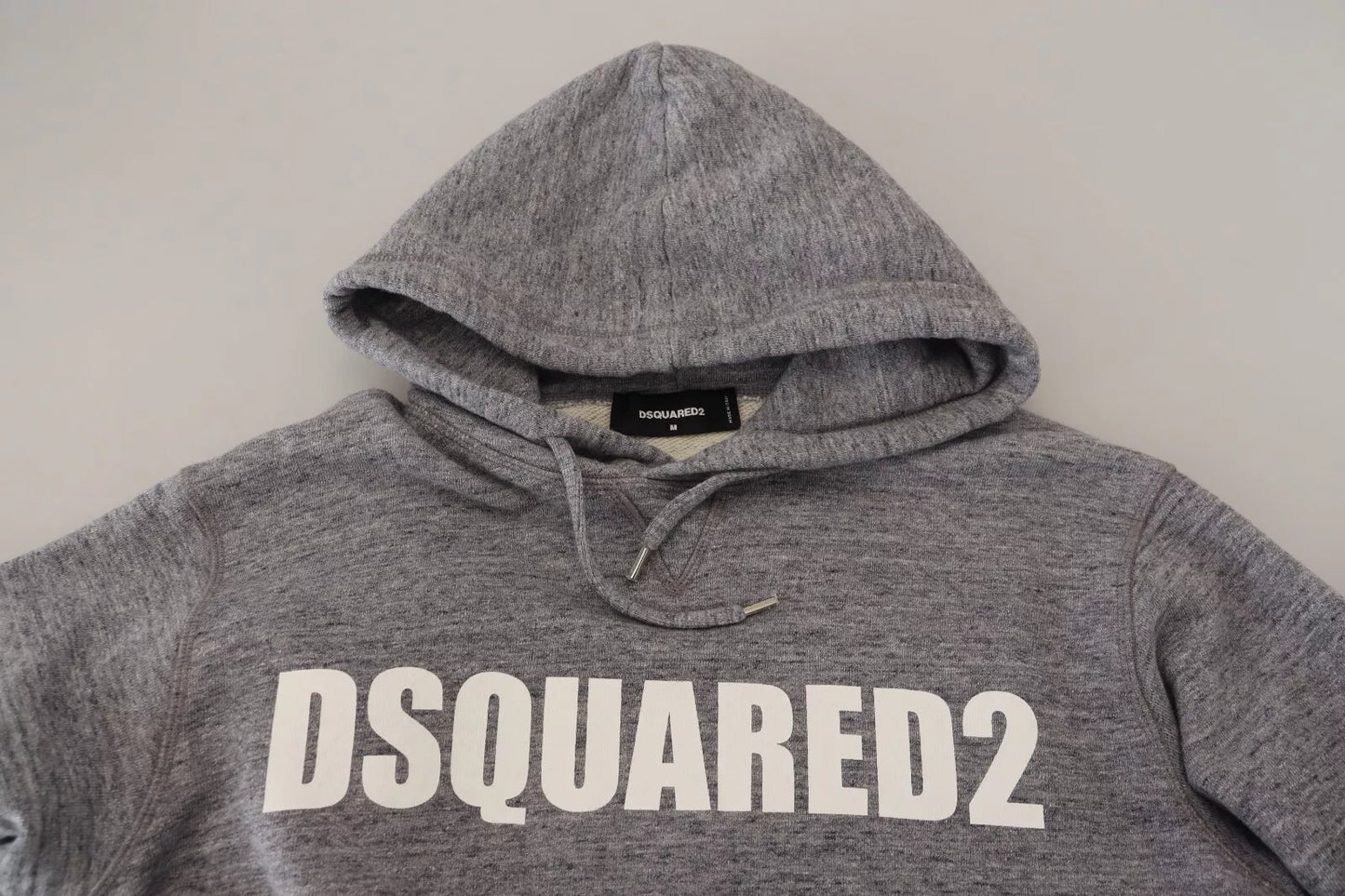 Dsquared² Gray Cotton Hooded Logo Print Men Pullover  IT48 | M