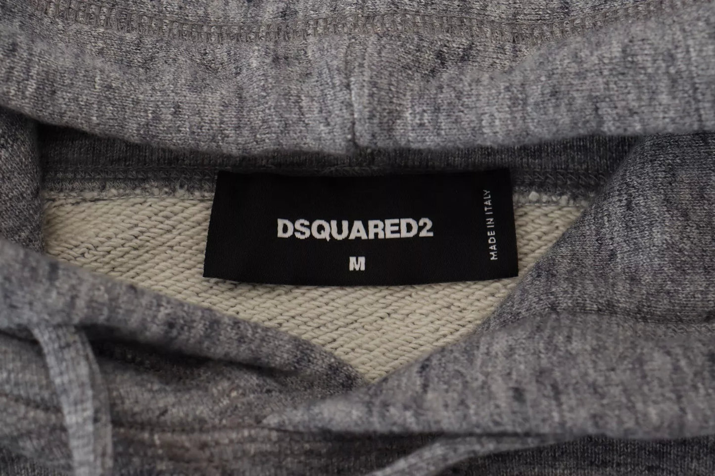 Dsquared² Gray Cotton Hooded Logo Print Men Pullover  IT48 | M