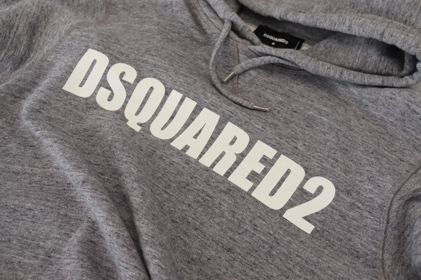 Dsquared² Gray Cotton Hooded Logo Print Men Pullover  IT48 | M