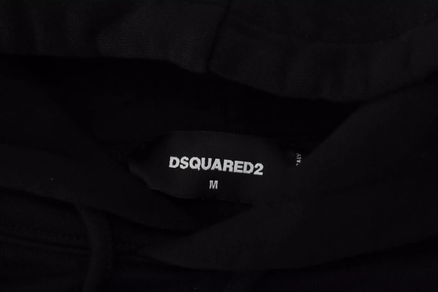 Dsquared² Black Cotton Hooded Printed Men Pullover Sweater IT48 | M