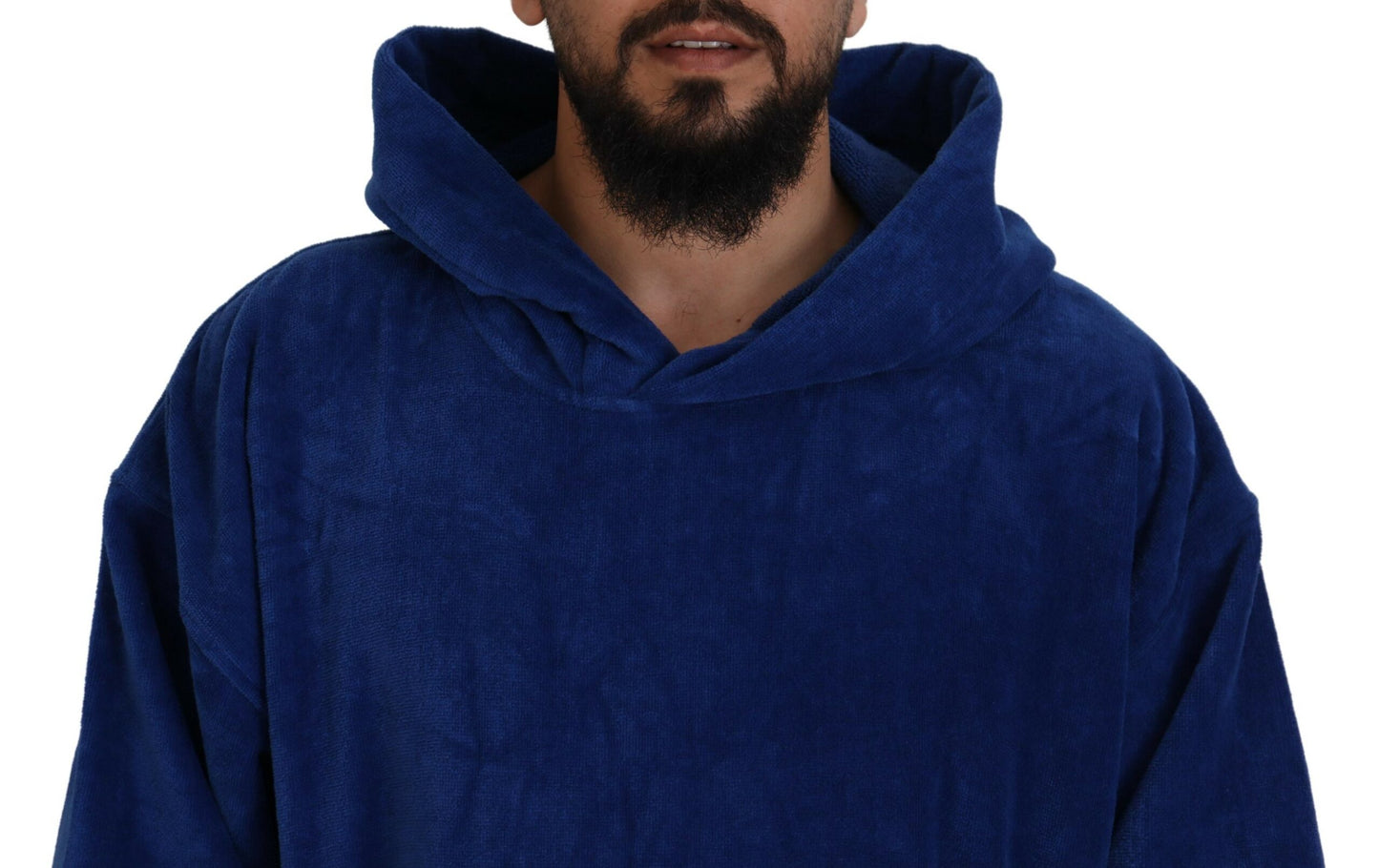 Dsquared² Blue Poncho Men Hooded Beachwear Changing Robe IT48 | M