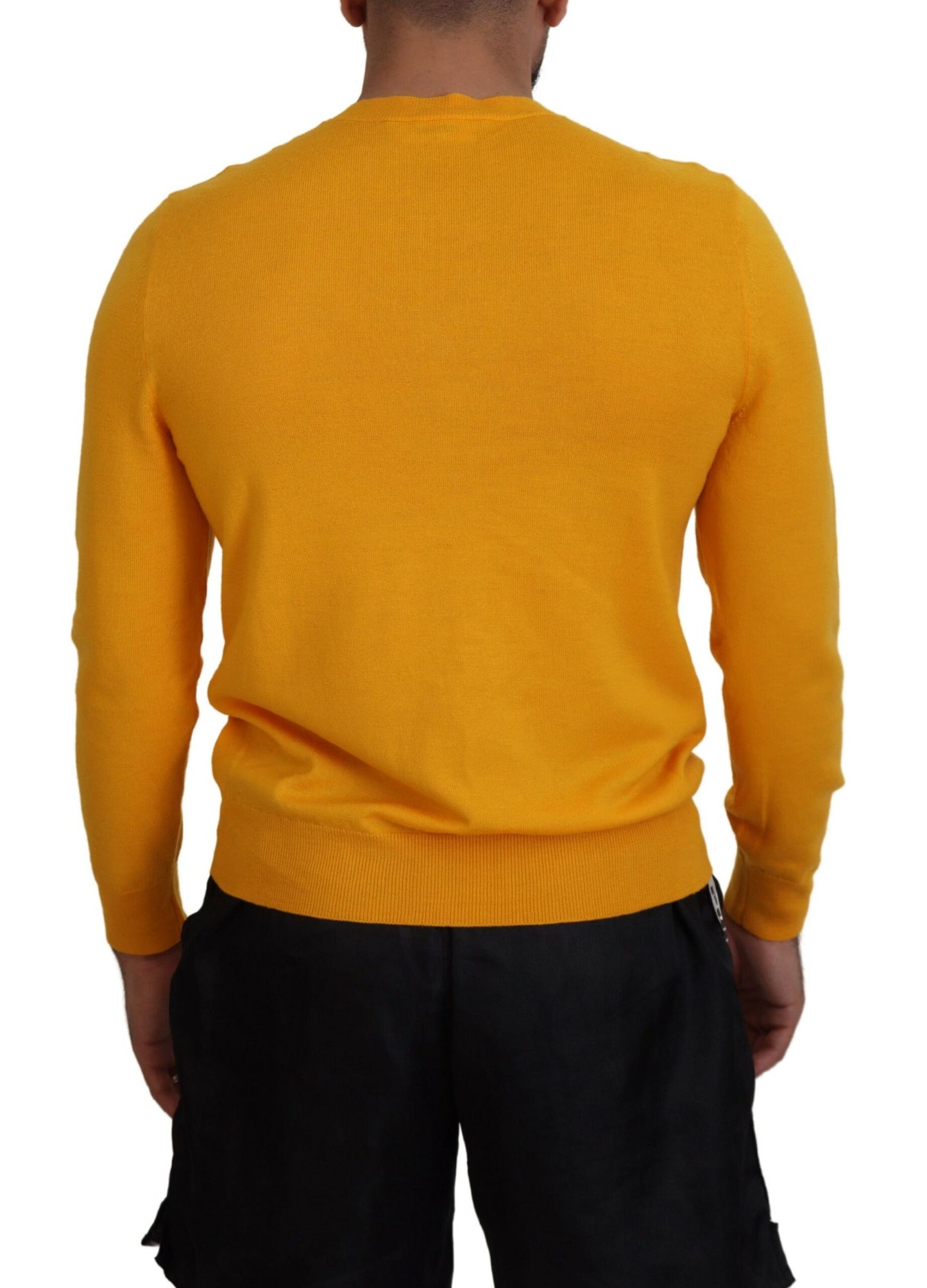 Dsquared² Orange Wool Long Sleeves Men Pullover Sweater IT48 | M