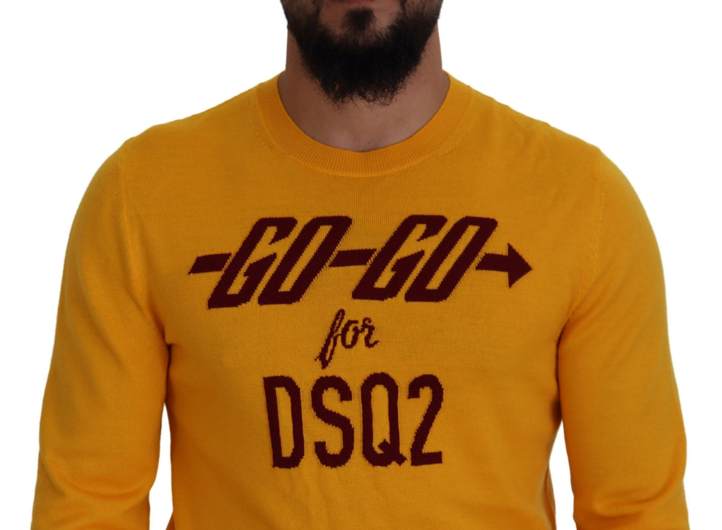 Dsquared² Orange Wool Long Sleeves Men Pullover Sweater IT48 | M