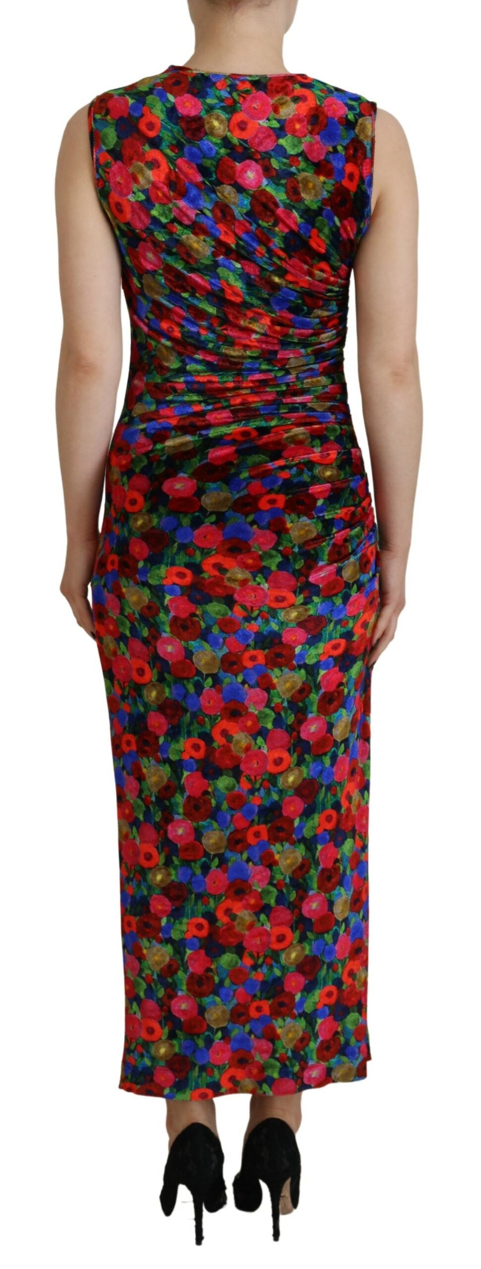 Dsquared² Multicolor Floral Bodycon Ruched Maxi Dress IT38 | XS