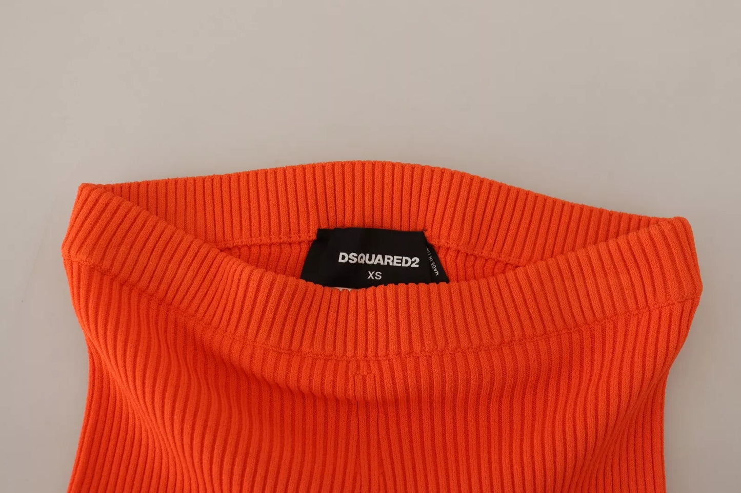 Dsquared² Orange Viscose Mid Waist Slim Fit Bermuda Shorts IT38 | XS