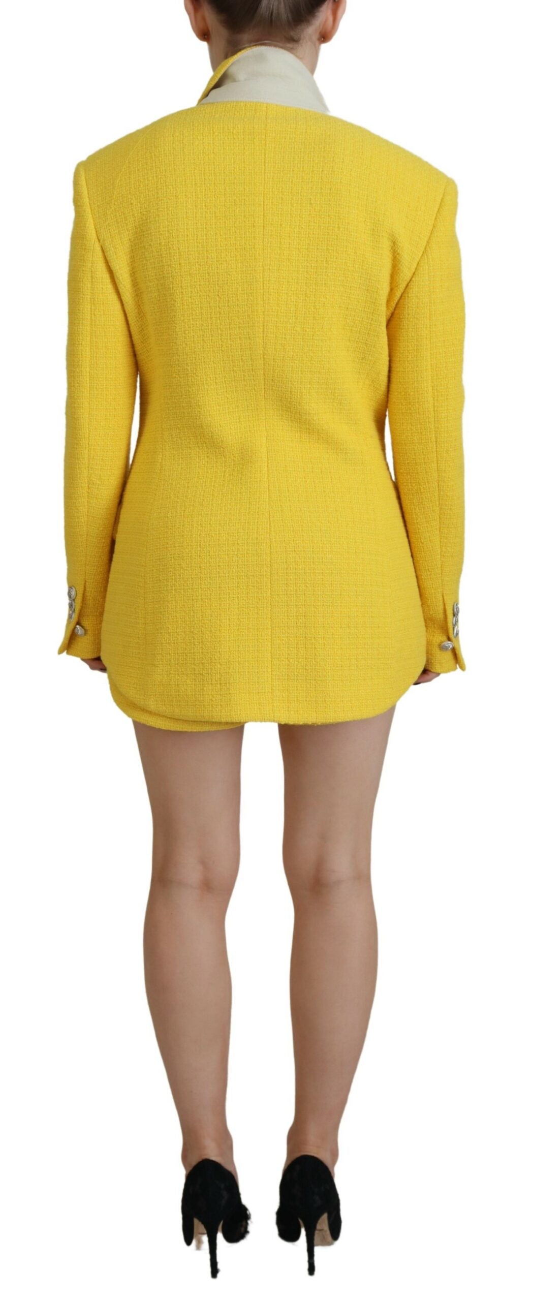 Dsquared² Yellow Peak Double Breasted Suit Blazer Short  IT38 | XS