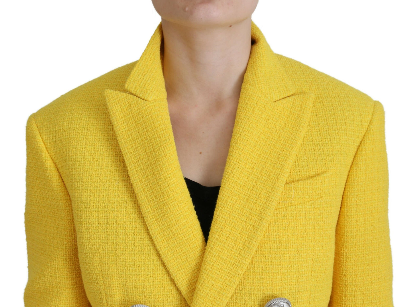 Dsquared² Yellow Peak Double Breasted Suit Blazer Short  IT38 | XS