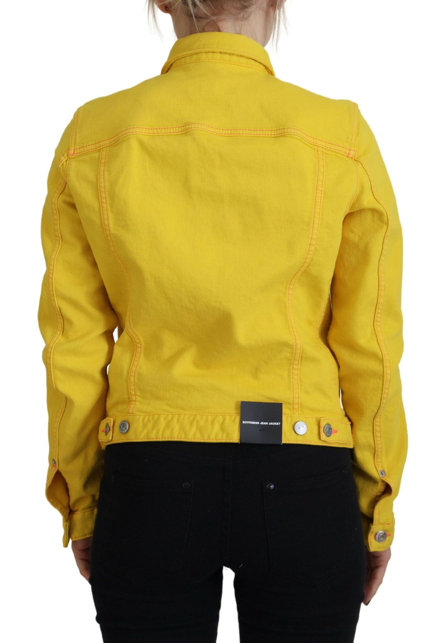 Dsquared² Yellow Collared Long Sleeves Denim Jacket IT38 | XS