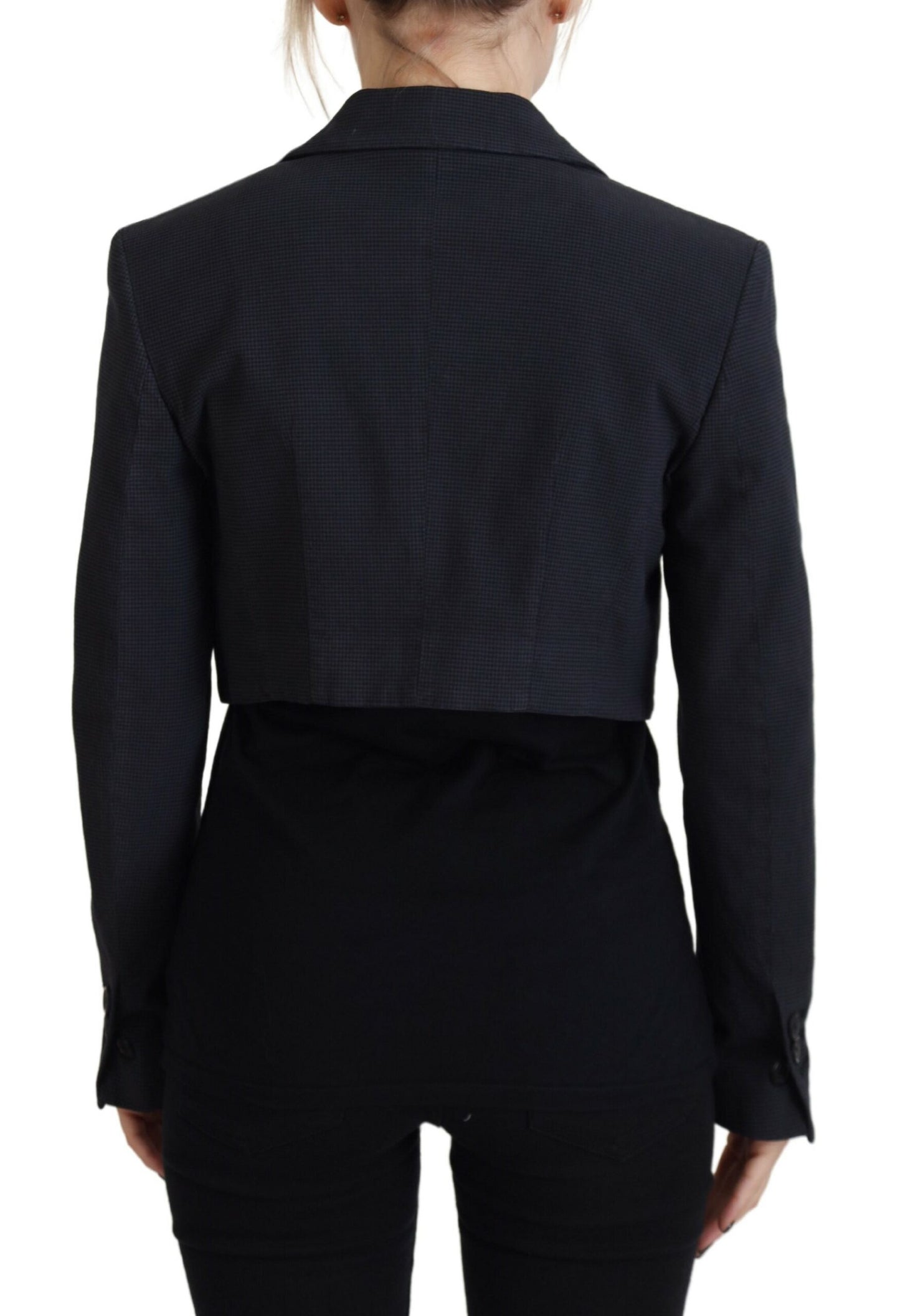 Dsquared² Black Cotton Cropped Button Blazer Jacket IT38 | XS