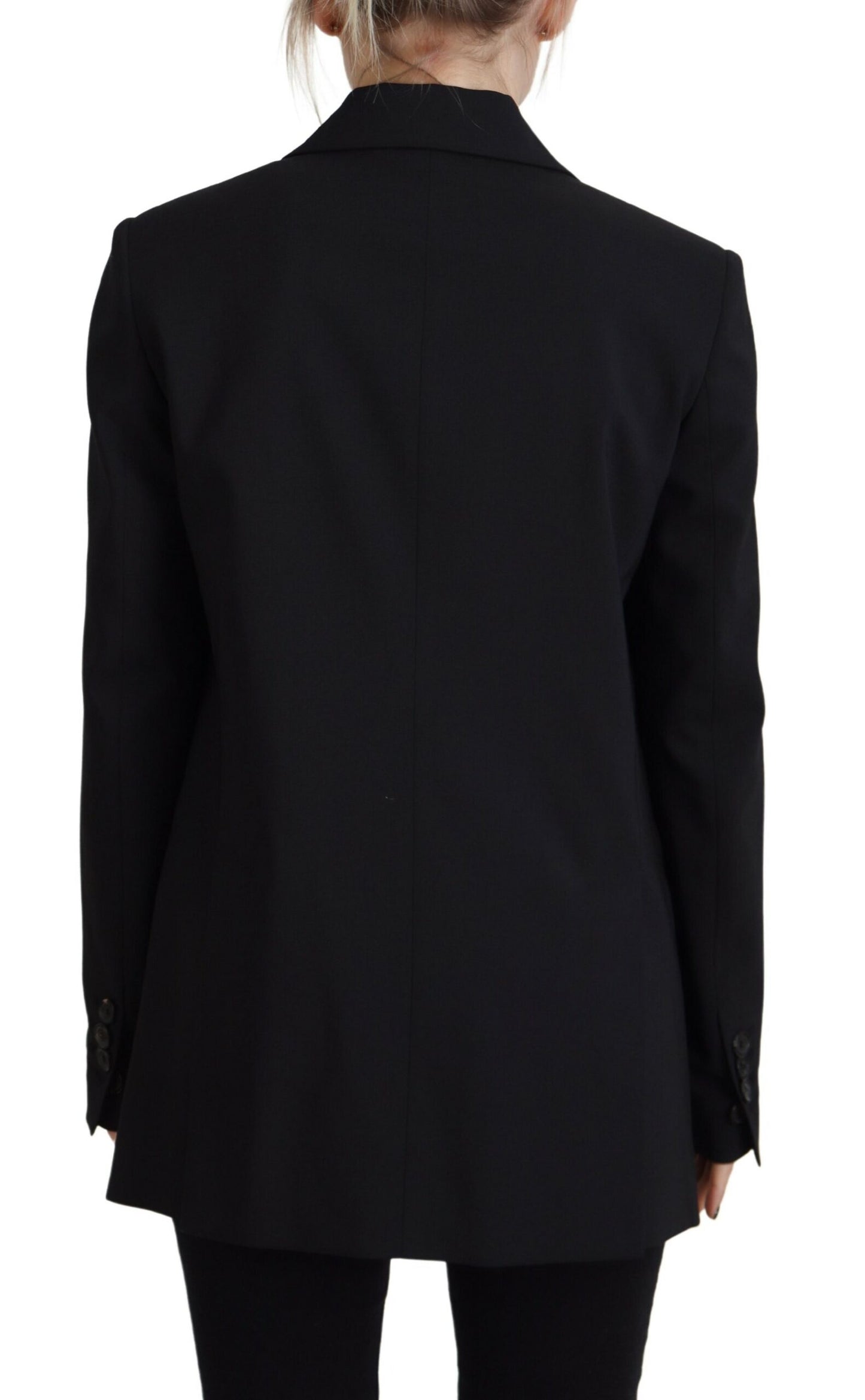 Dsquared² Black Flower Single Breasted Coat Blazer IT38 | XS