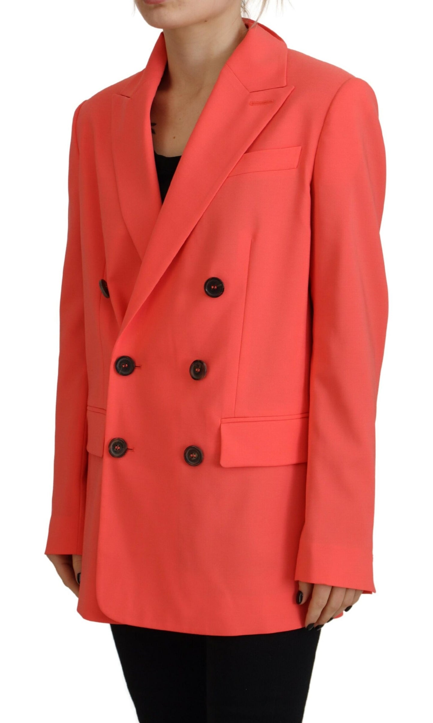 Dsquared² Pink Double Breasted Coat Blazer Jacket IT38 | XS