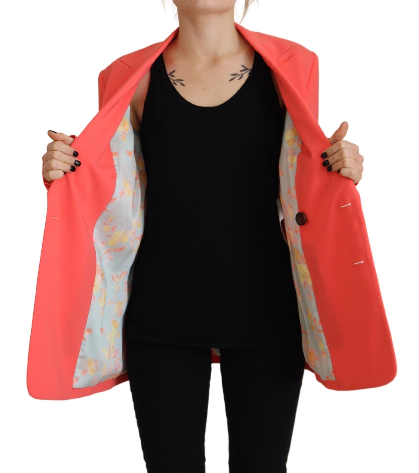 Dsquared² Pink Double Breasted Coat Blazer Jacket IT38 | XS