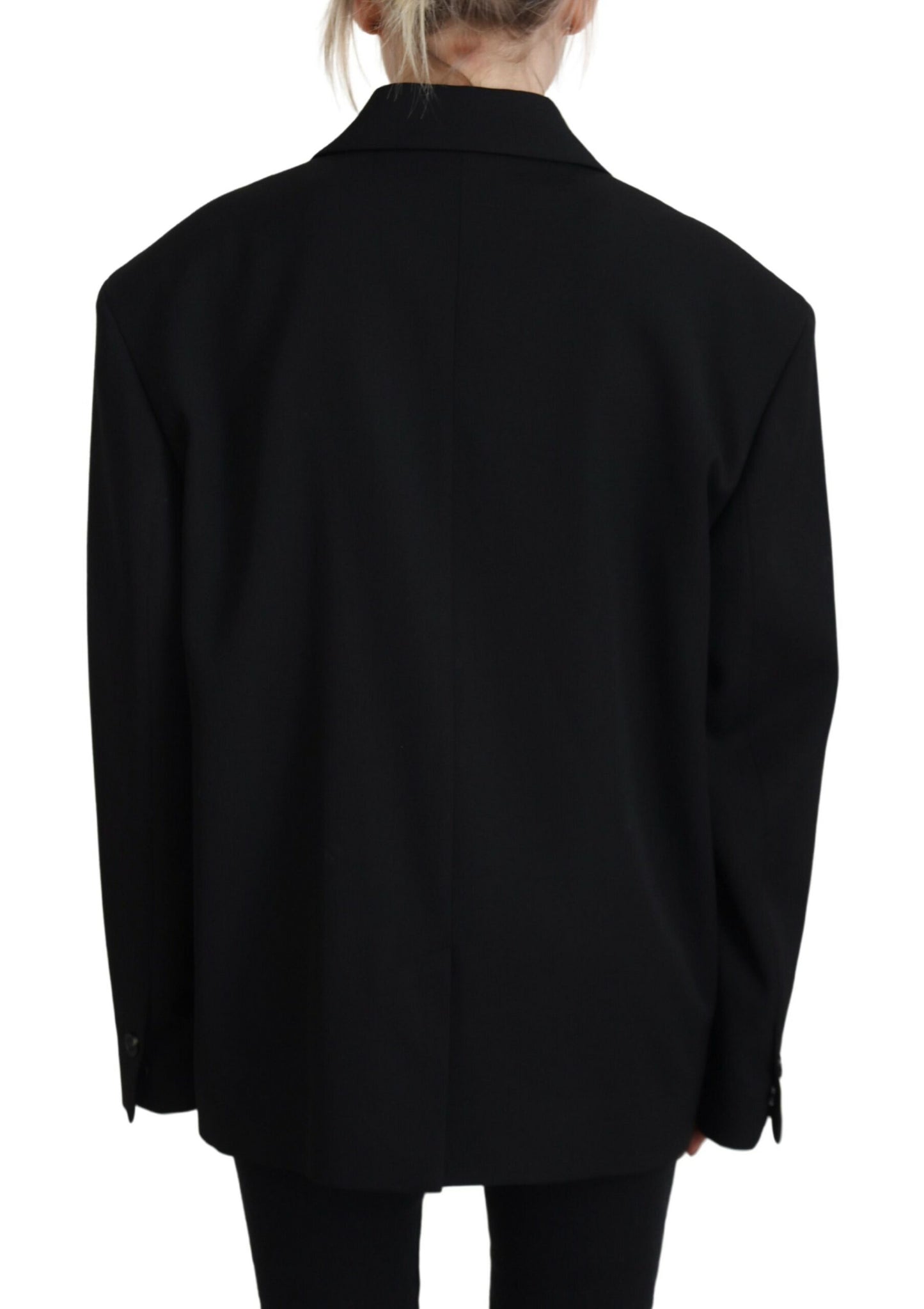 Dsquared² Black Double Breasted Coat Blazer Jacket IT38 | XS