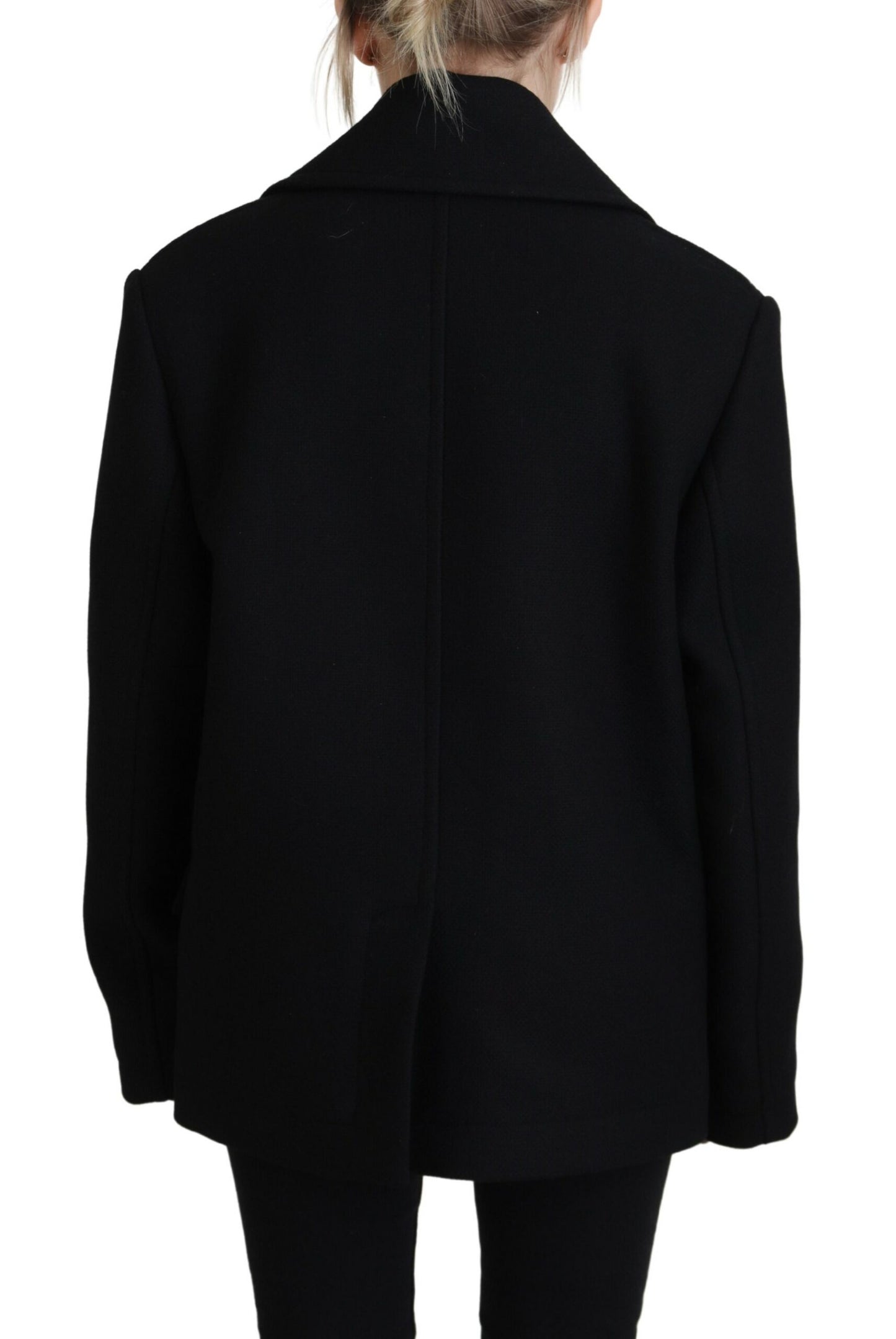 Dsquared² Black Double Breasted Coat Blazer Jacket IT38 | XS