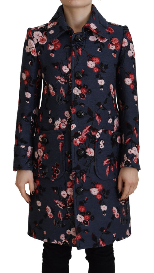 Dsquared² Multicolor Printed Women Long Coat Blazer Jacket IT38 | XS