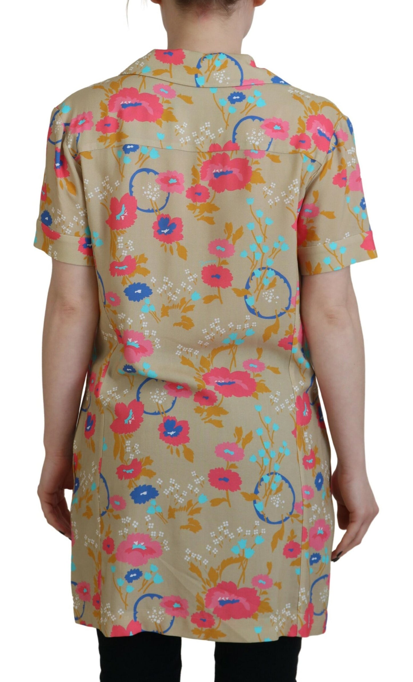 Dsquared² Multicolor Printed Collared Button Front Long Blouse Top IT38 | XS