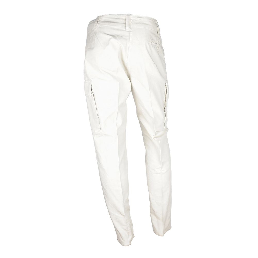 Don The Fuller White Cotton Men Trouser W36