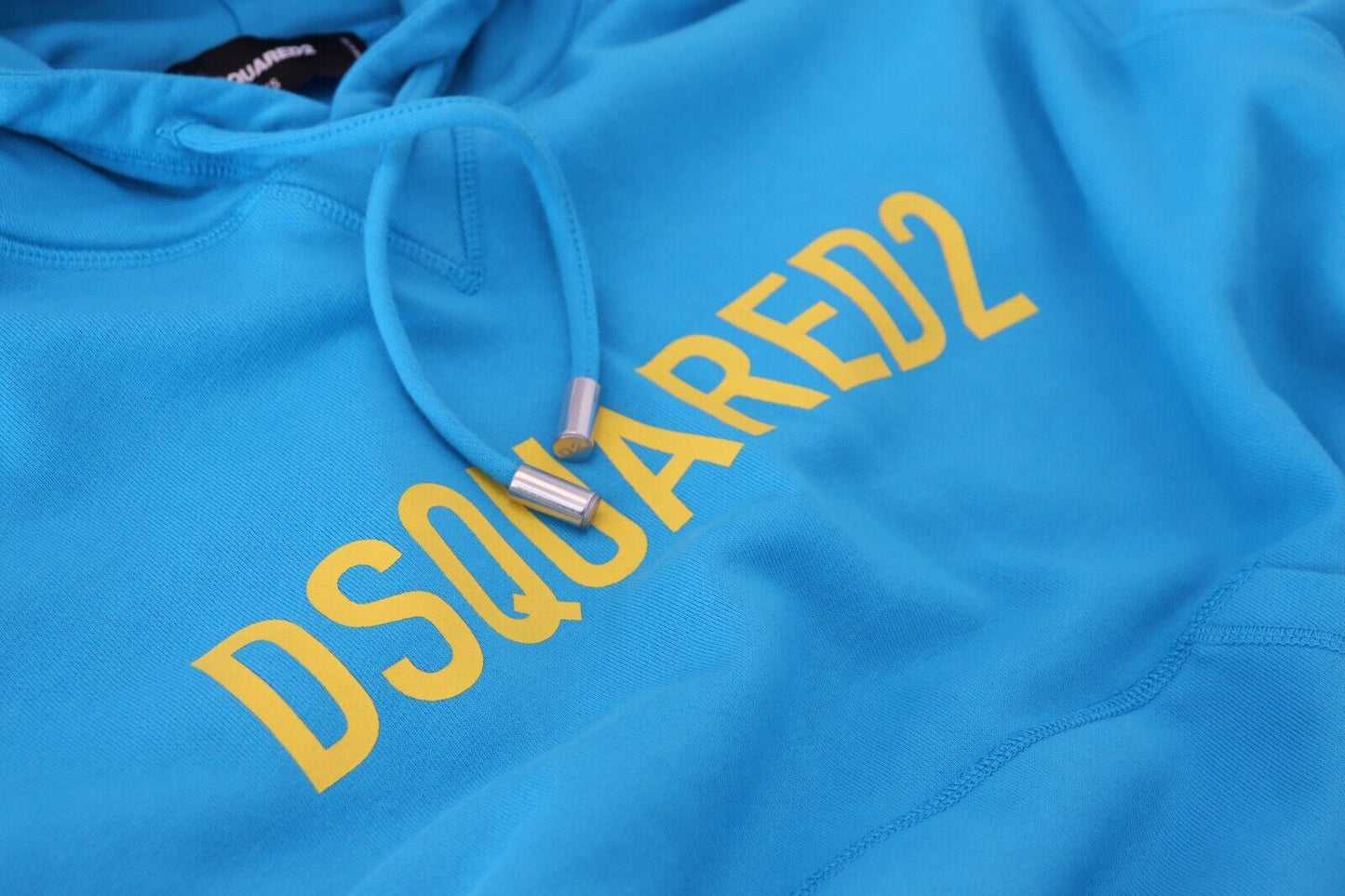 Dsquared² Blue Logo Print Cotton Hoodie Sweatshirt Sweater IT38 | XS