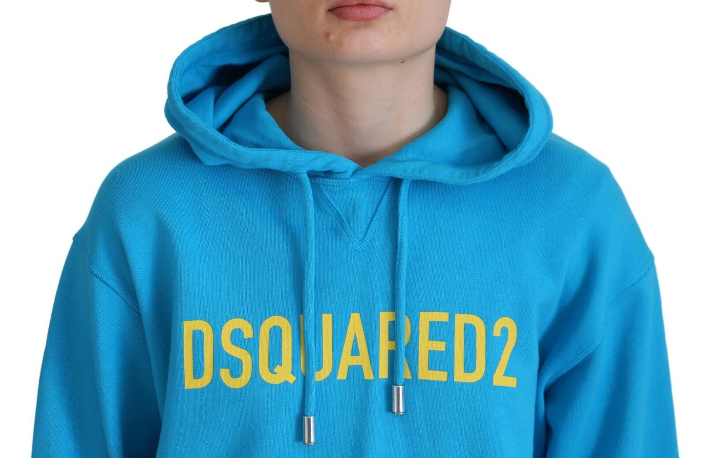 Dsquared² Blue Logo Print Cotton Hoodie Sweatshirt Sweater IT38 | XS