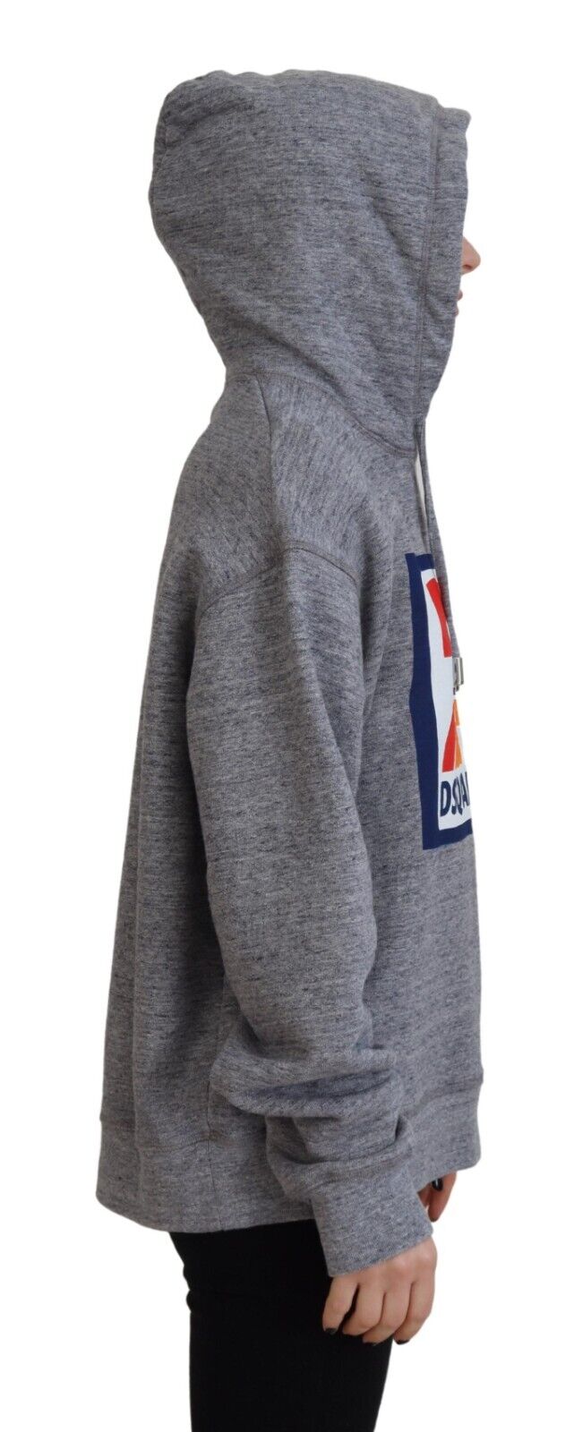 Dsquared² Gray Logo Print Cotton Hoodie Sweatshirt Sweater IT38 | XS