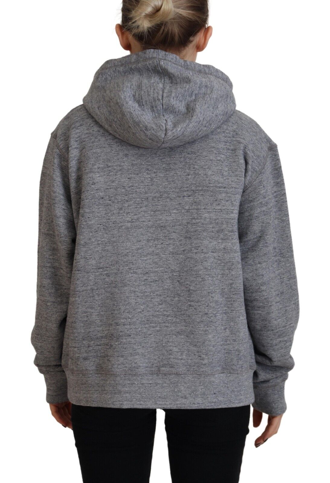 Dsquared² Gray Logo Print Cotton Hoodie Sweatshirt Sweater IT38 | XS