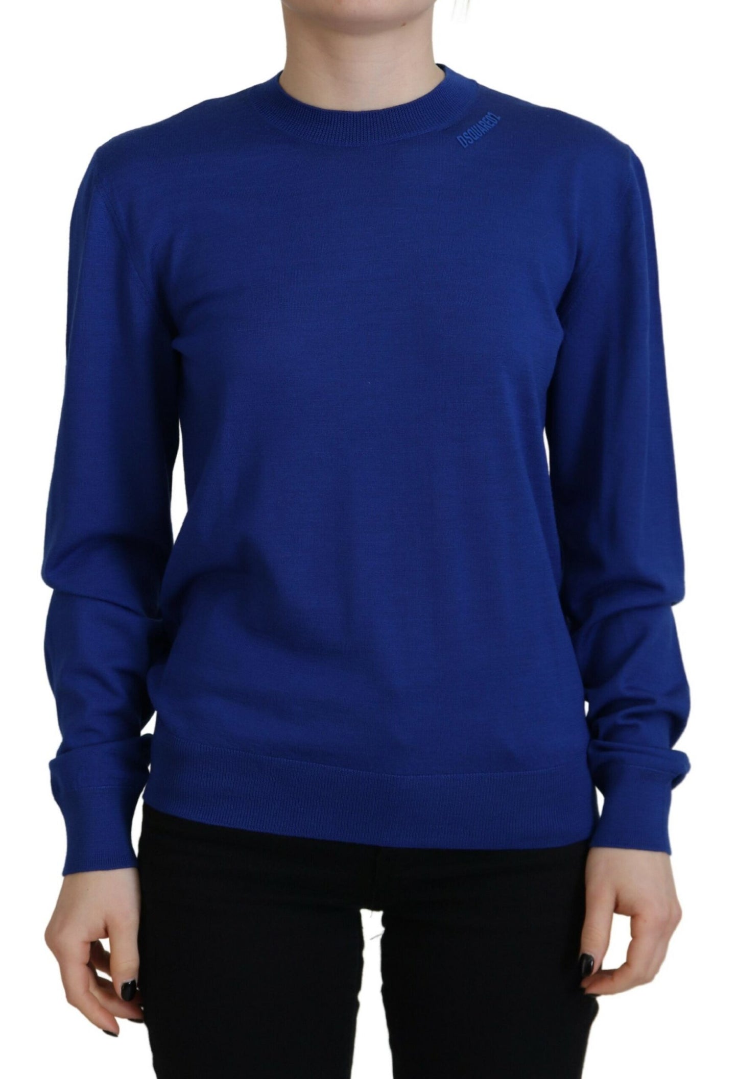 Dsquared² Blue Long Sleeve Crew Neck Casual Sweater IT38 | XS