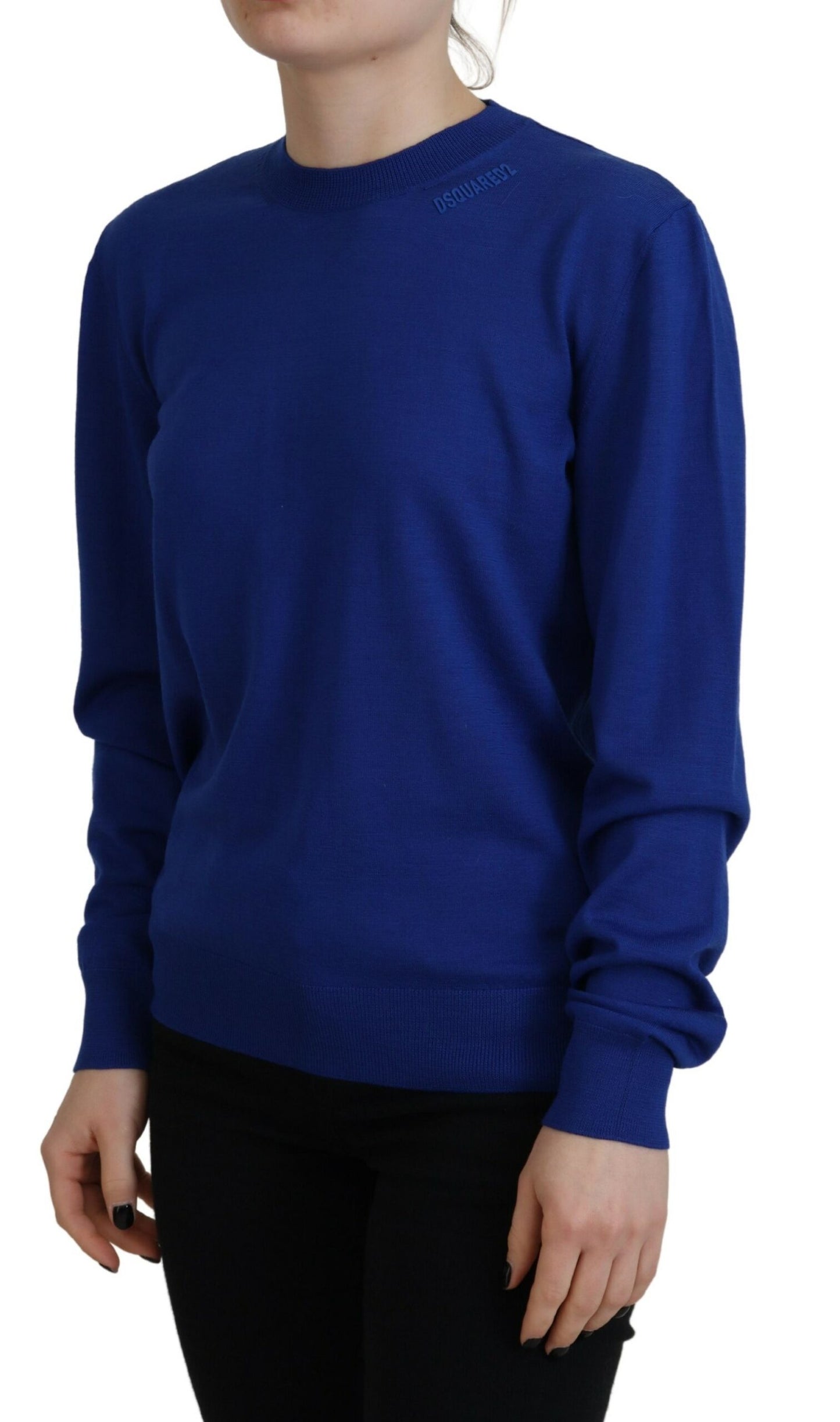 Dsquared² Blue Long Sleeve Crew Neck Casual Sweater IT38 | XS