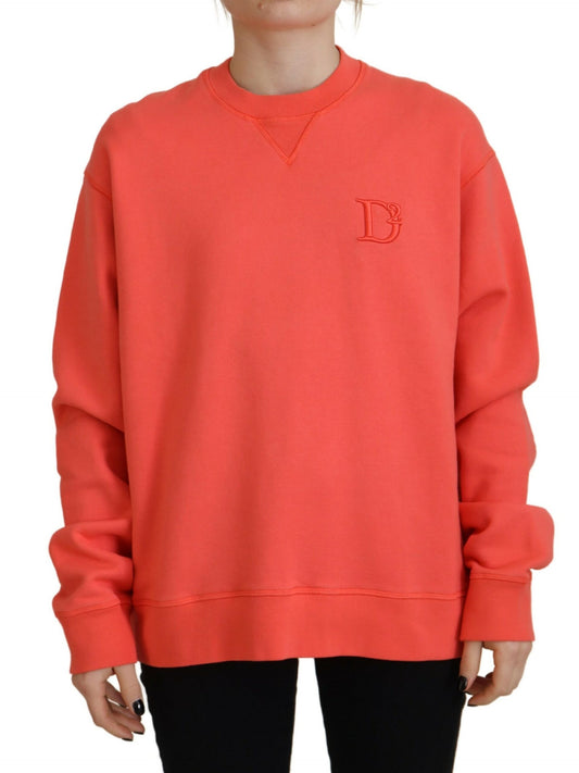 Dsquared² Pink Logo Embroidery Women Long Sleeve Sweater IT38 | XS