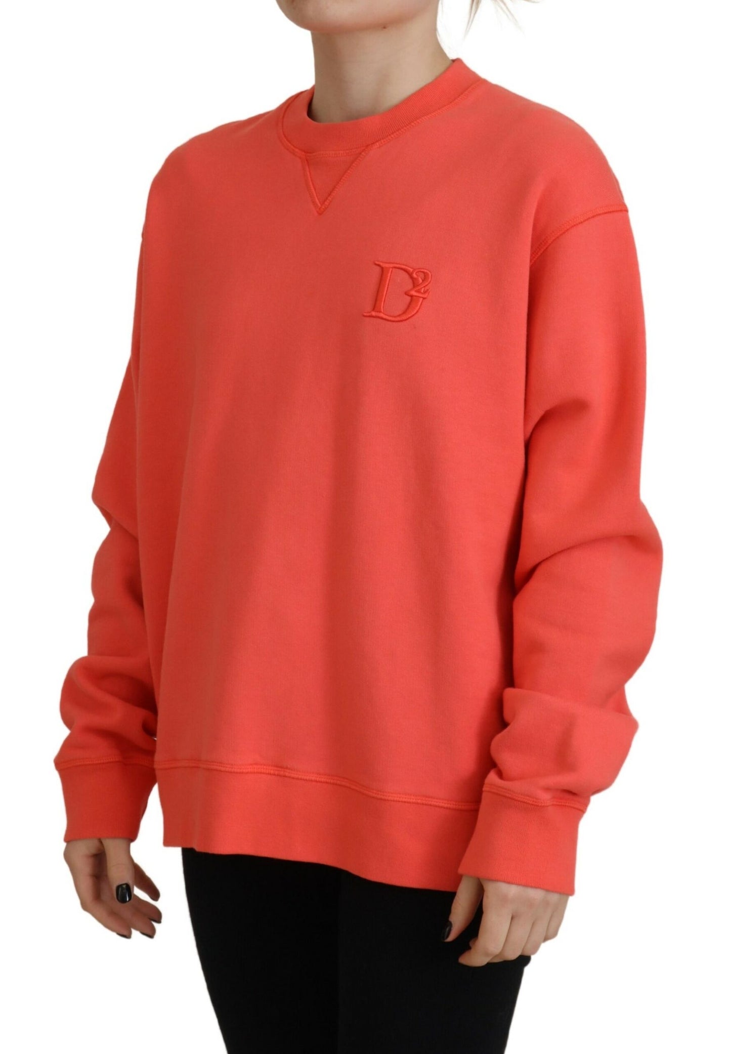 Dsquared² Pink Logo Embroidery Women Long Sleeve Sweater IT38 | XS