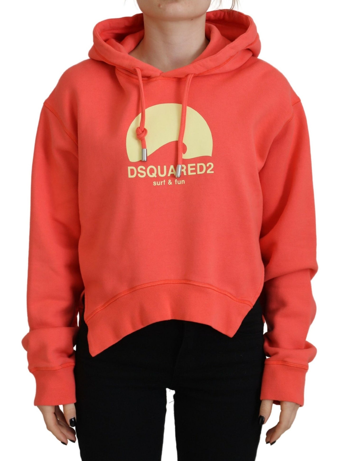 Dsquared² Pink Logo Print Cotton Hoodie Sweatshirt Sweater IT38 | XS