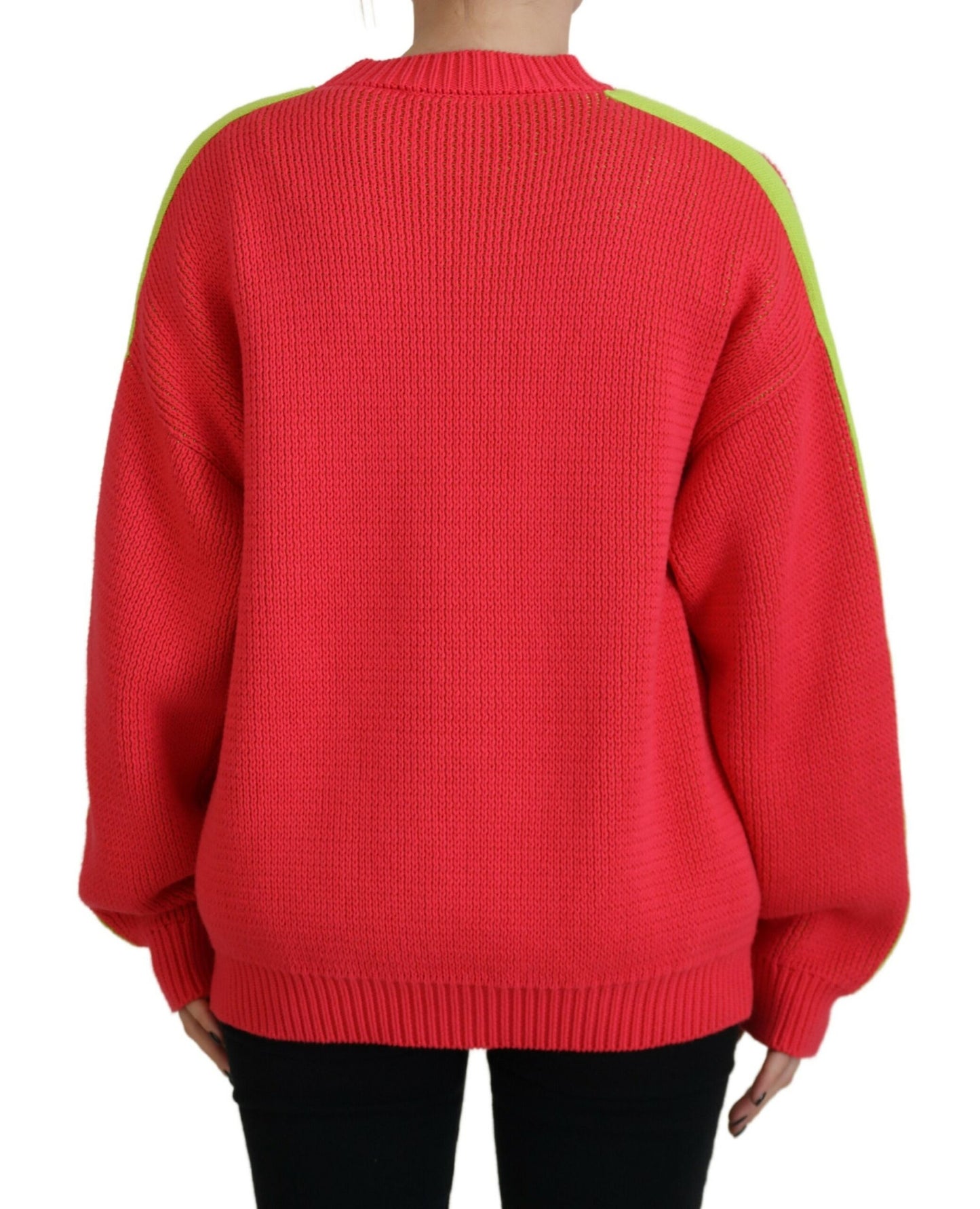 Dsquared² Multicolor Cotton Knitted Crewneck Pullover Sweater IT38 | XS