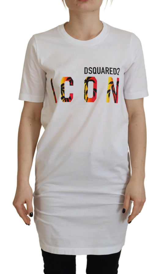 Dsquared² White Cotton Icon Logo Print Crewneck T-shirt IT38 | XS