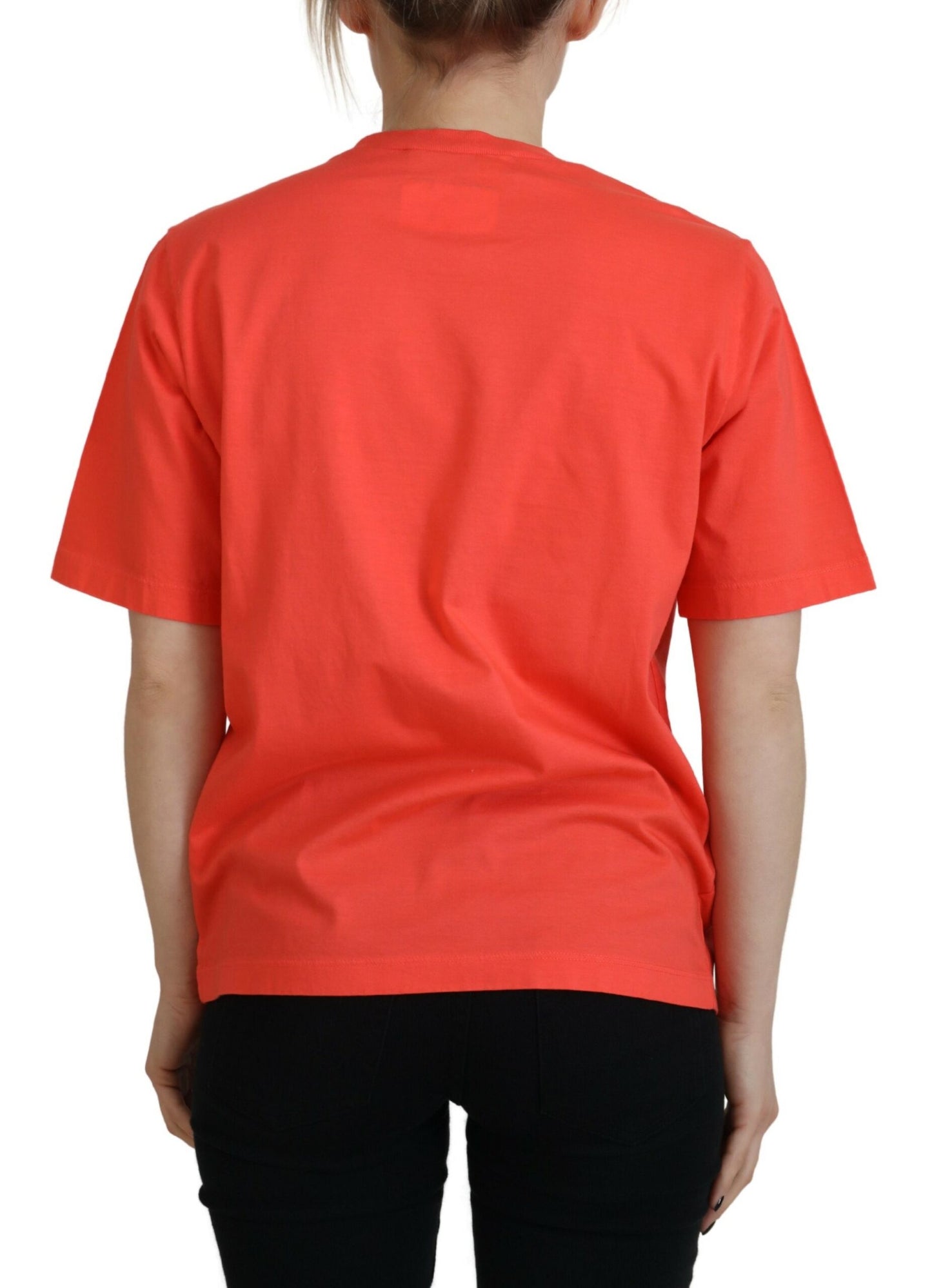 Dsquared² Orange Logo Cotton Crewneck Short Sleeve T-shirt IT38 | XS