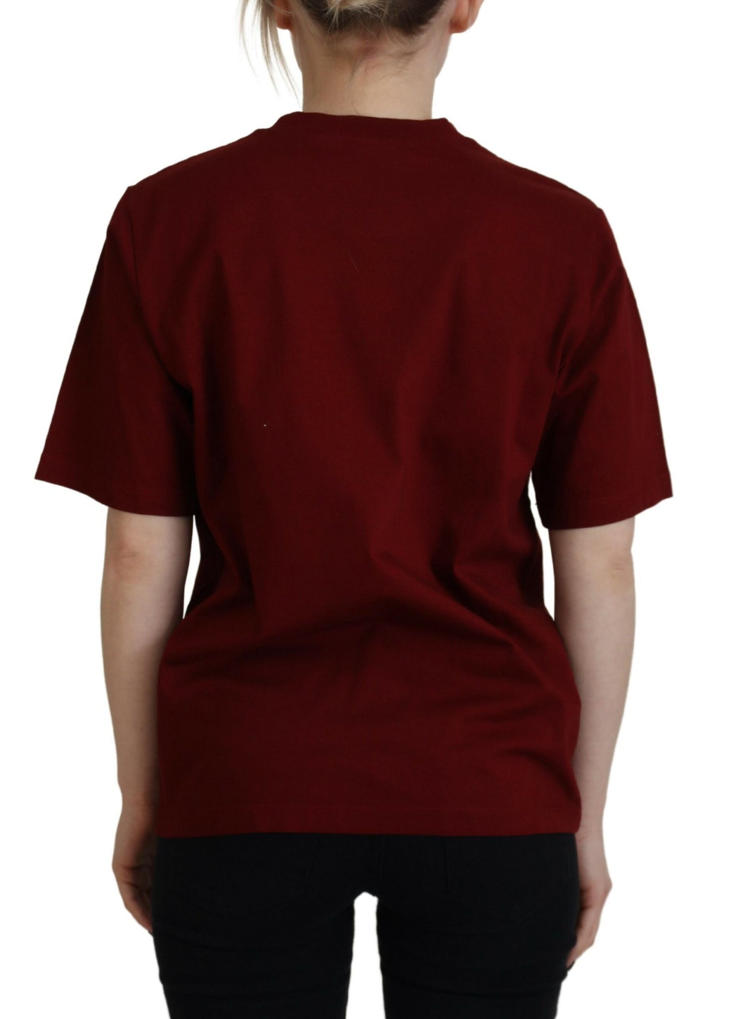 Dsquared² Maroon Logo Cotton Crewneck Short Sleeve Tee T-shirt IT38 | XS