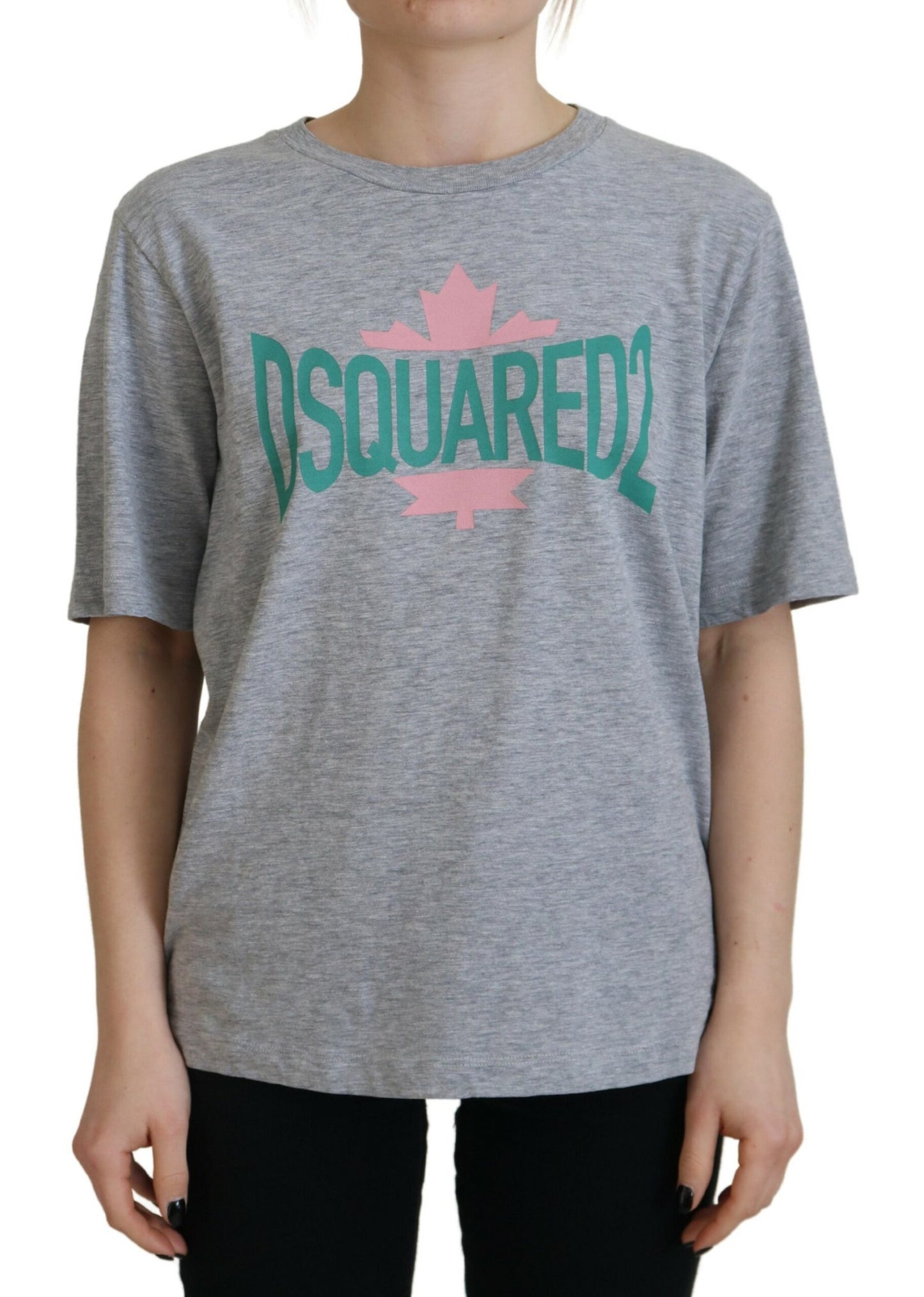 Dsquared² Gray Logo Cotton Crewneck Short Sleeve Tee T-shirt IT38 | XS