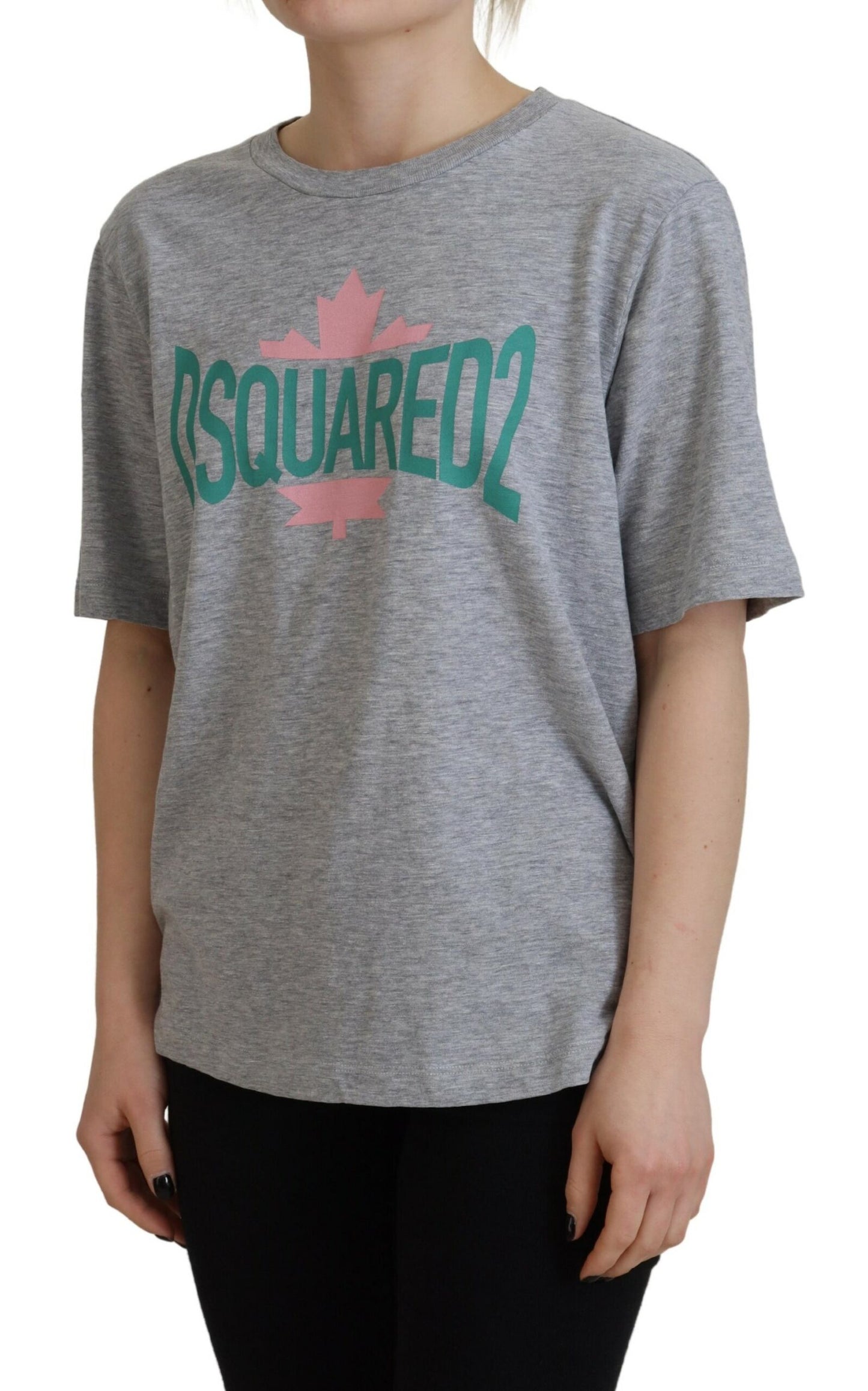 Dsquared² Gray Logo Cotton Crewneck Short Sleeve Tee T-shirt IT38 | XS