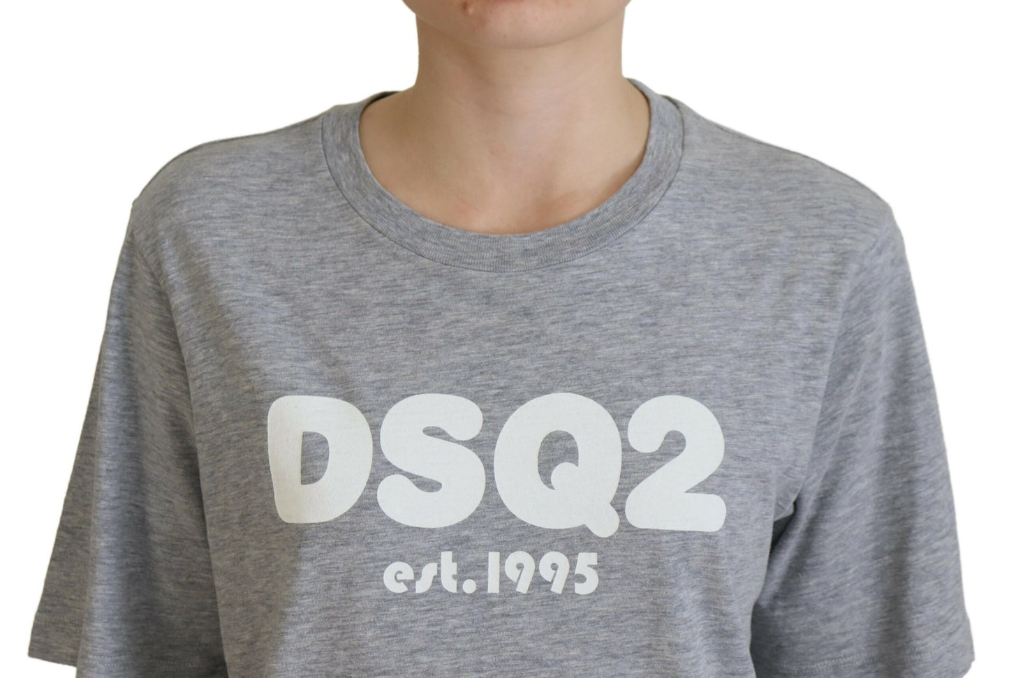 Dsquared² Gray Logo Cotton Crewneck Short Sleeve Tee T-shirt IT38 | XS