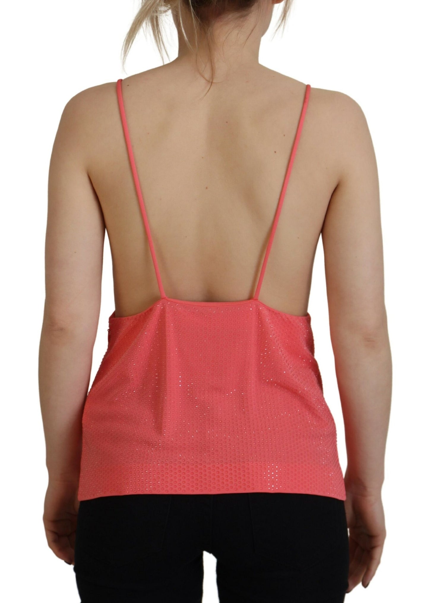 Dsquared² Pink Sleeveless Spaghetti Strap Cami V-neck Top IT38 | XS