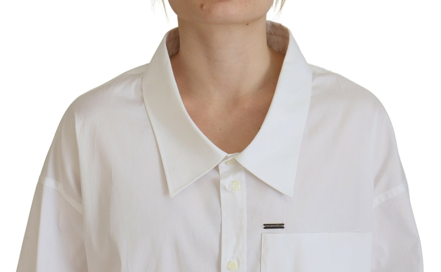 Dsquared² White Cotton Button Down Collared Dress Shirt Top IT38 | XS