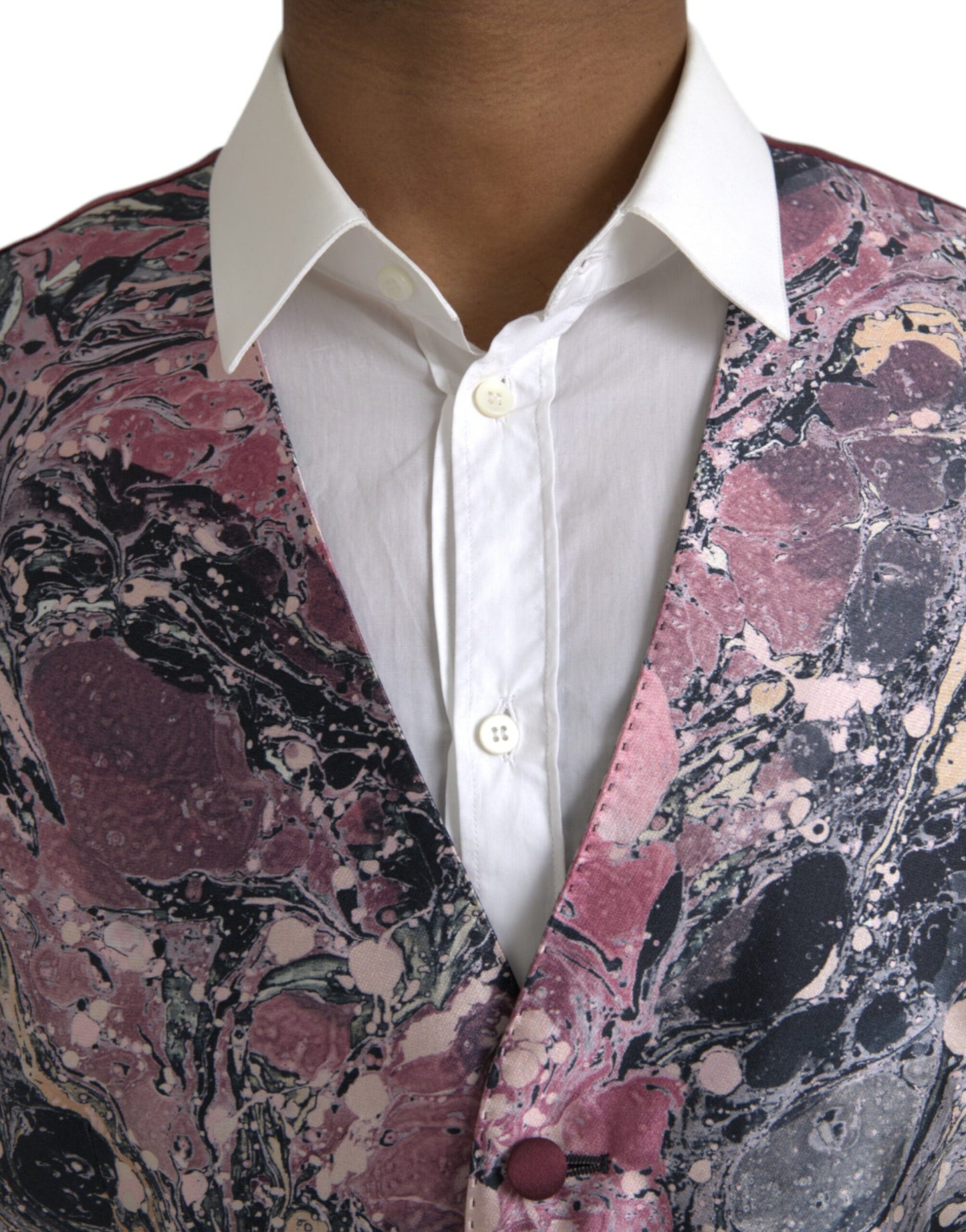 Dolce & Gabbana Multicolor Galaxy Silk Waistcoat Formal Vest IT48 / M